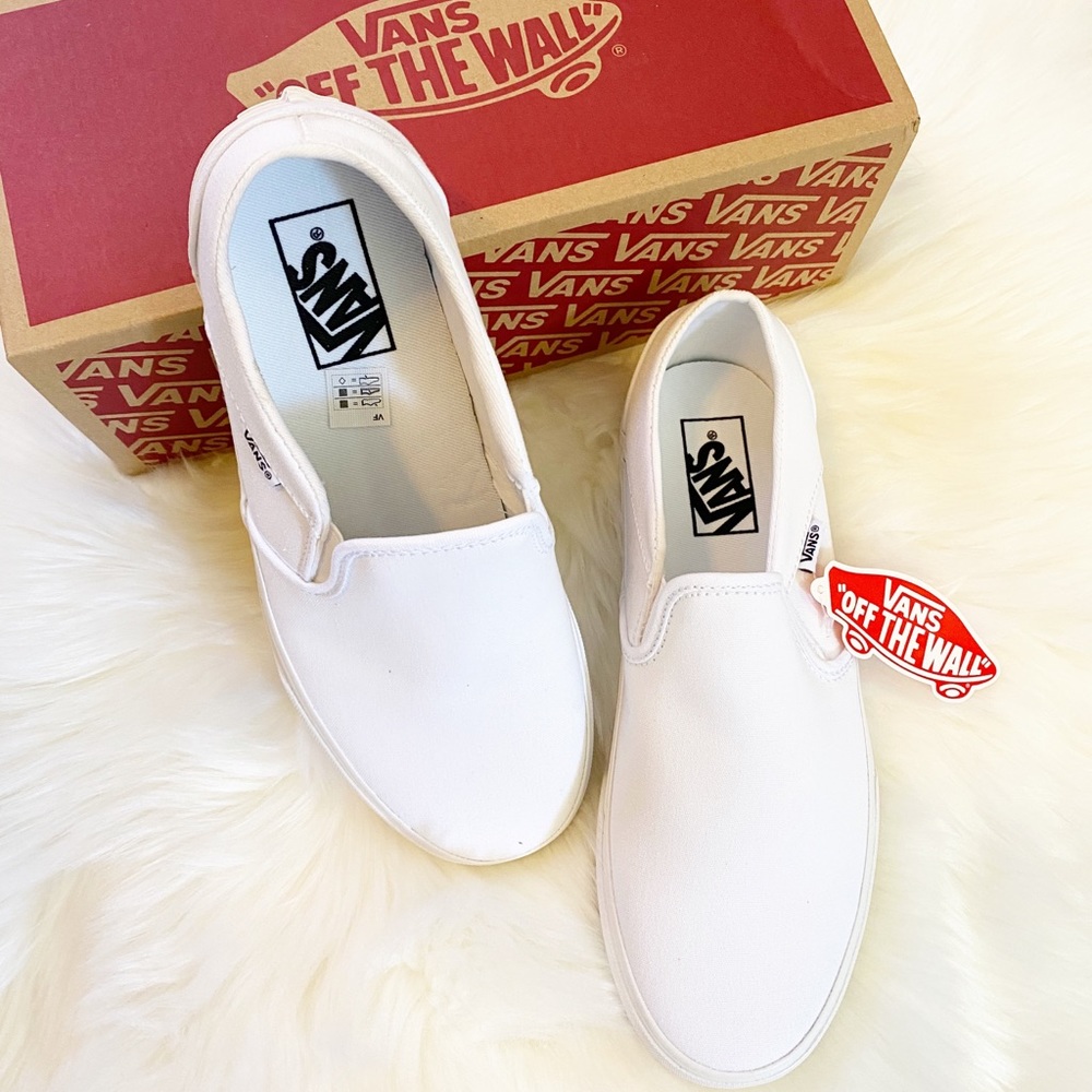 Van white canvas Women’s slip ons